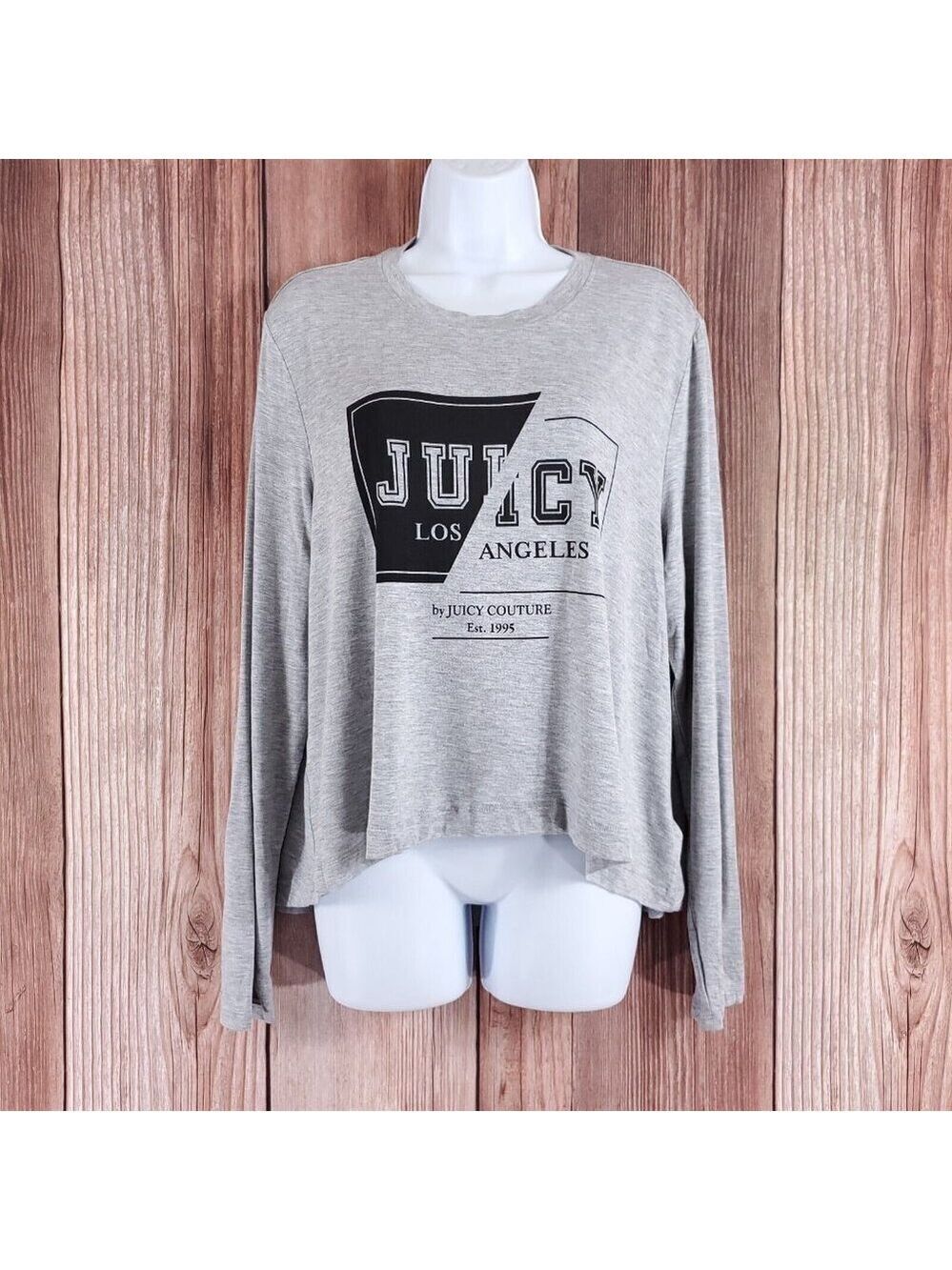 NWT Juicy By Juicy Couture Womens Large Crew Neck Long Sleeve Graphic T-Shirt